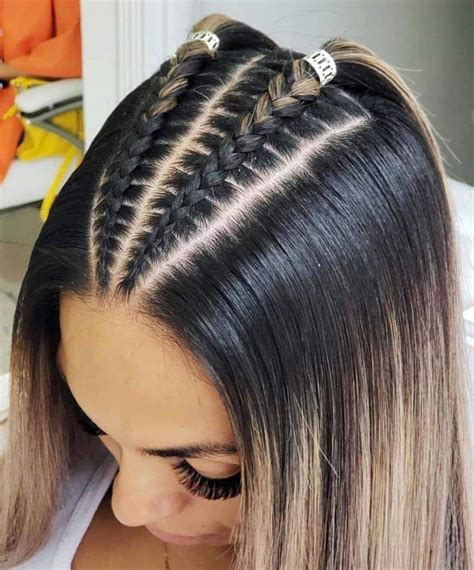 lado trenzas pegadas con cabello suelto|13 Trenzas con cabello suelto para verte como una modelo